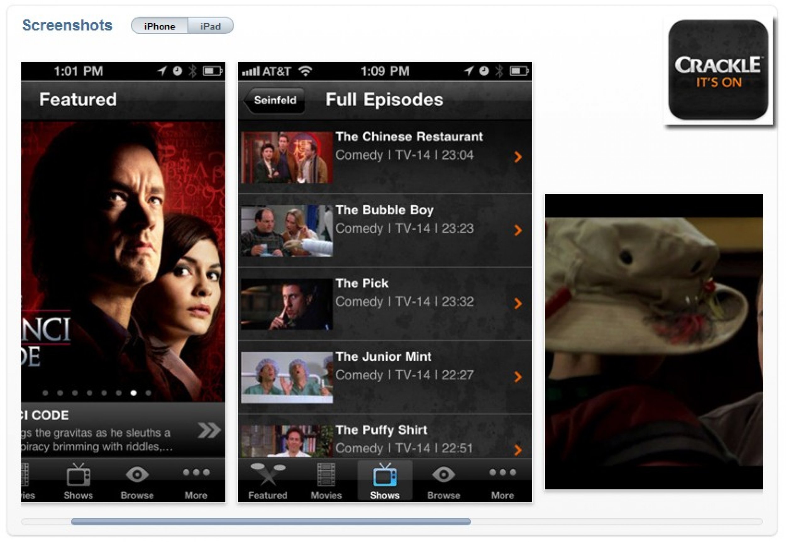 Crackle - Movies  TV Entertainment - Top 50 must-have iPad apps