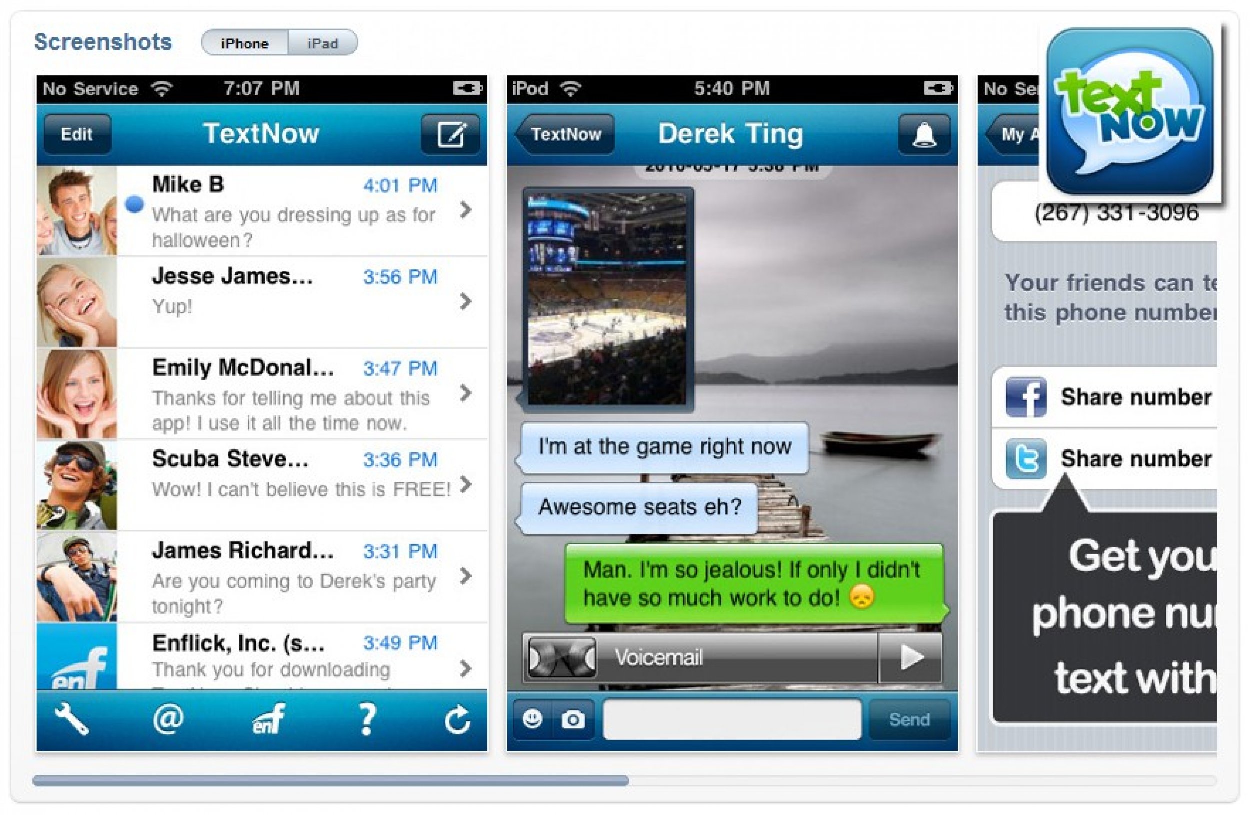 TextNow Social Networking - Top 50 must-have iPad apps