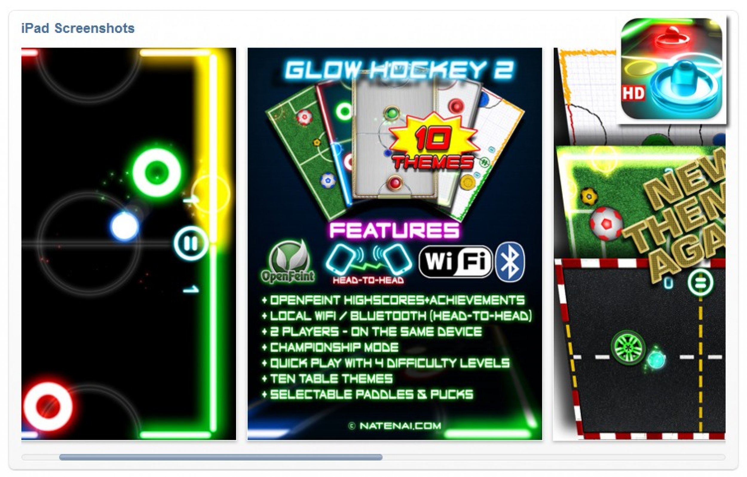 Glow Hockey 2 HD Game - Top 50 must-have iPad apps
