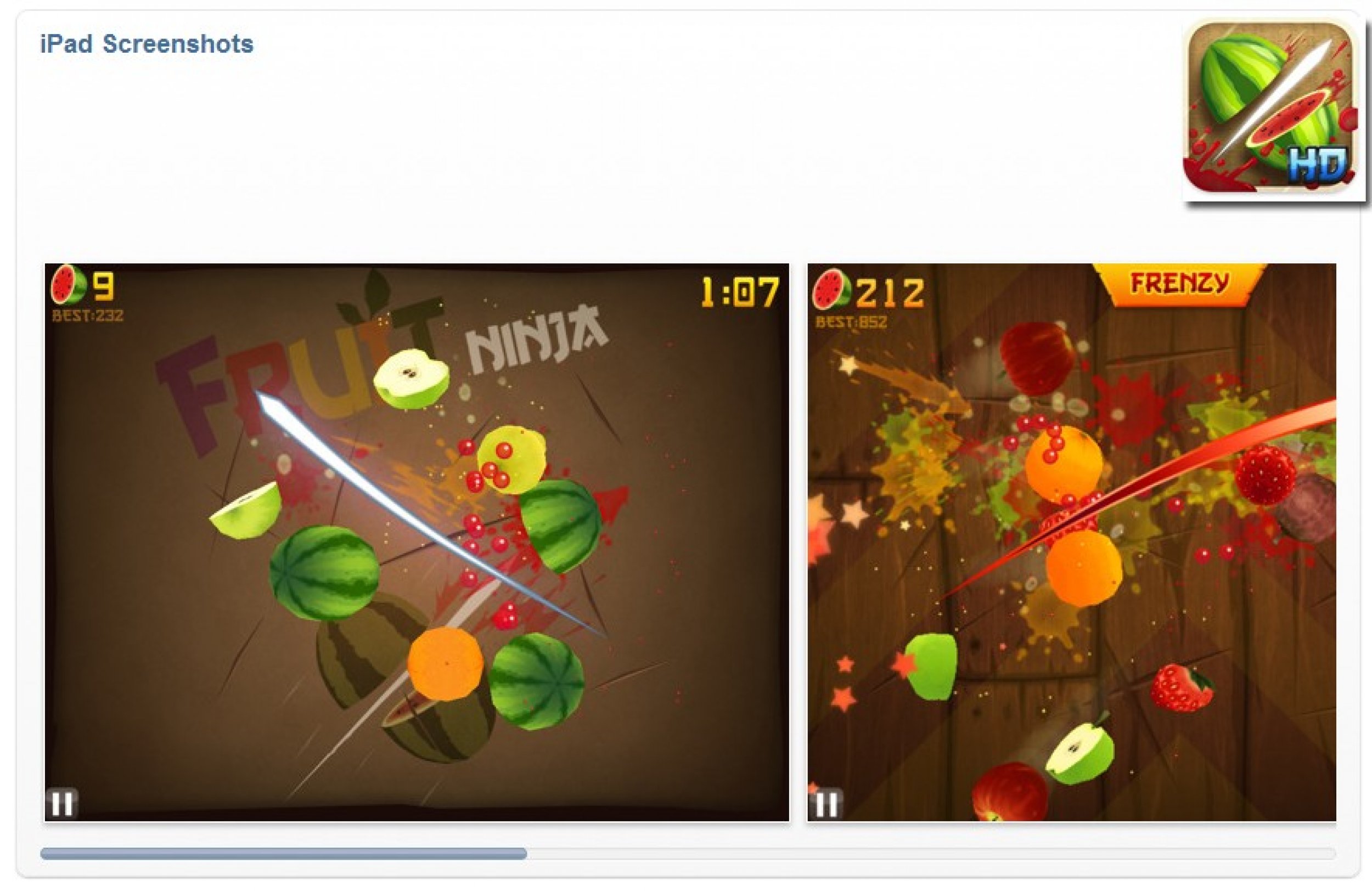 Fruit Ninja HD Game - Top 50 must-have iPad apps