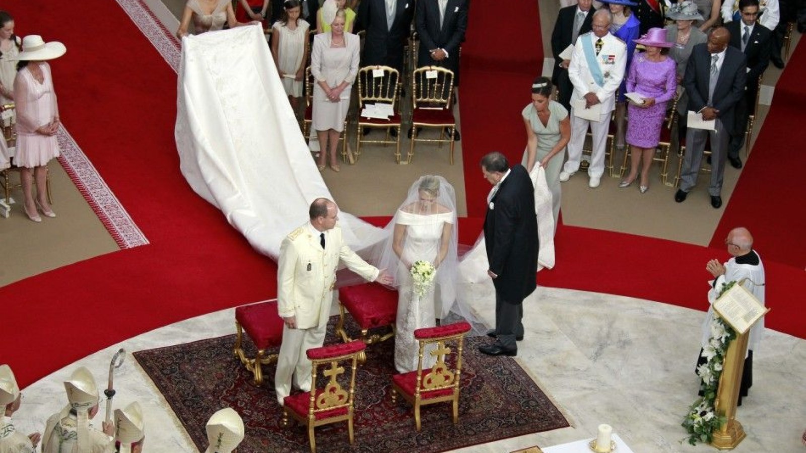 monaco princess wedding dress Some key moments from the religious wedding ceremony of Prince Albert and Princess Charlene in Monaco on July 2, 2011. Today marks 14 years since Princess Charlene wore this Armani Priv gown