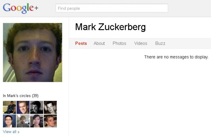 Mark Zuckerberg's profile on Google+
