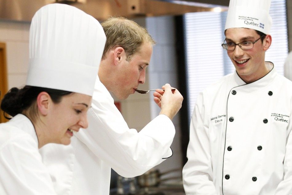 Kate Middleton and Prince William at cooking workshop