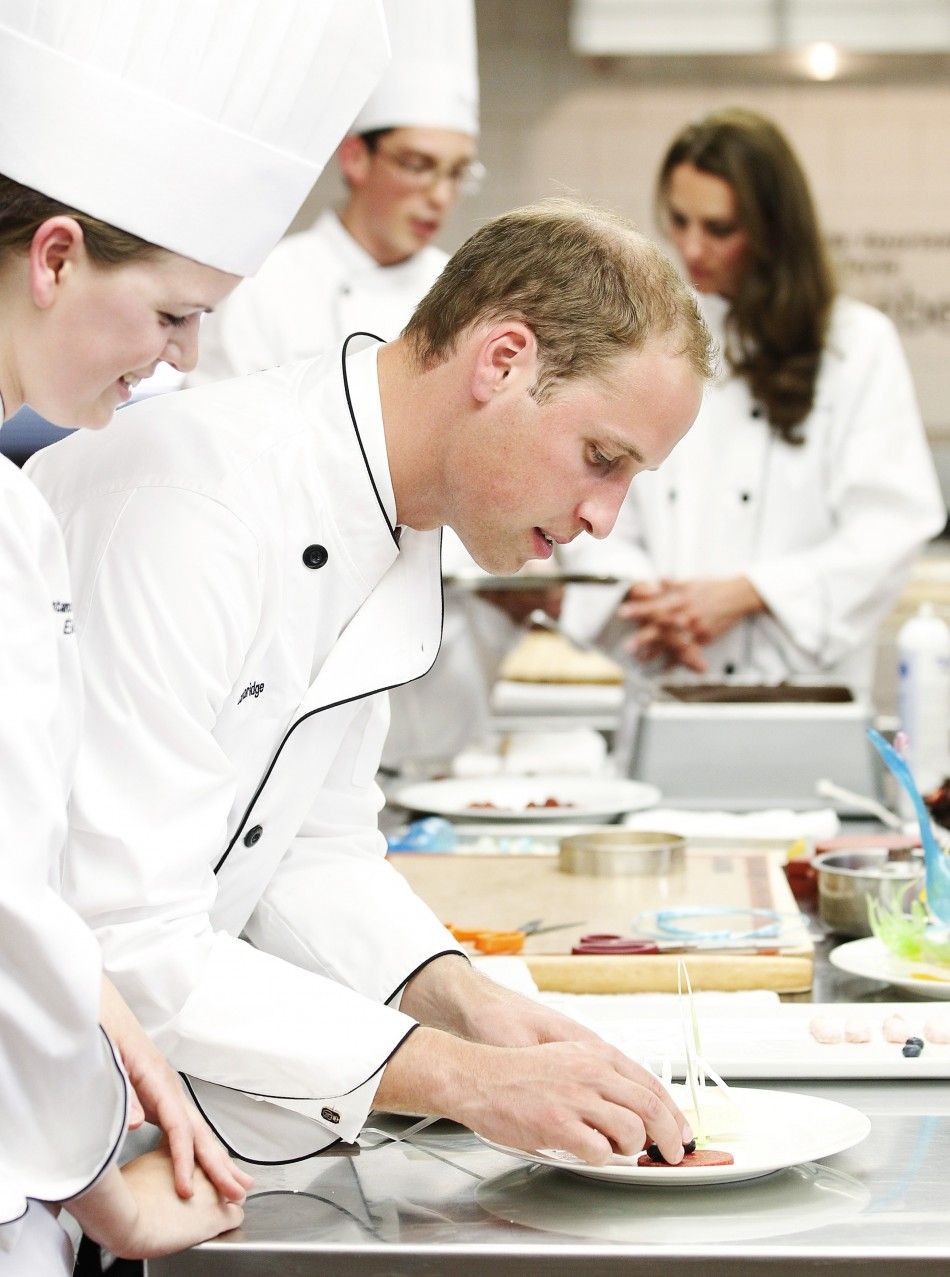 Kate Middleton and Prince William at cooking workshop