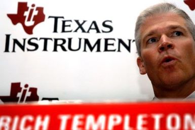 Richard Templeton, President and Chief Executive Officer of Texas Instruments Inc.,.speaks at a news conference