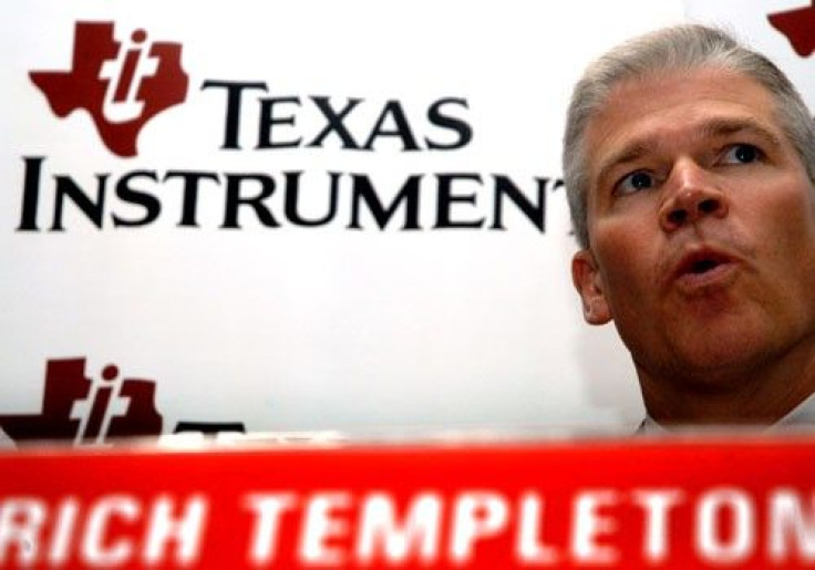 Richard Templeton, President and Chief Executive Officer of Texas Instruments Inc.,.speaks at a news conference
