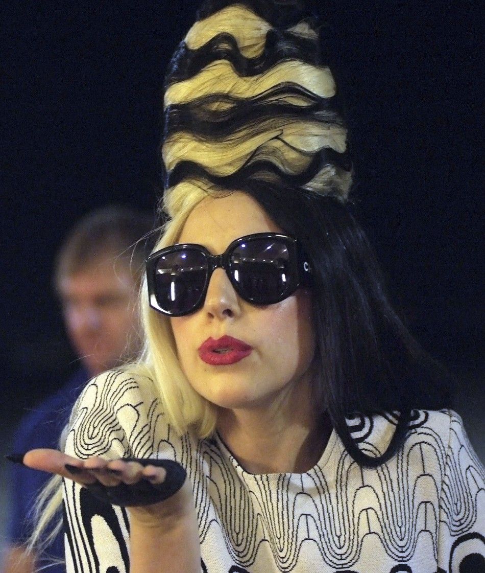 Lady Gaga at a fashion contest for promotion of her album