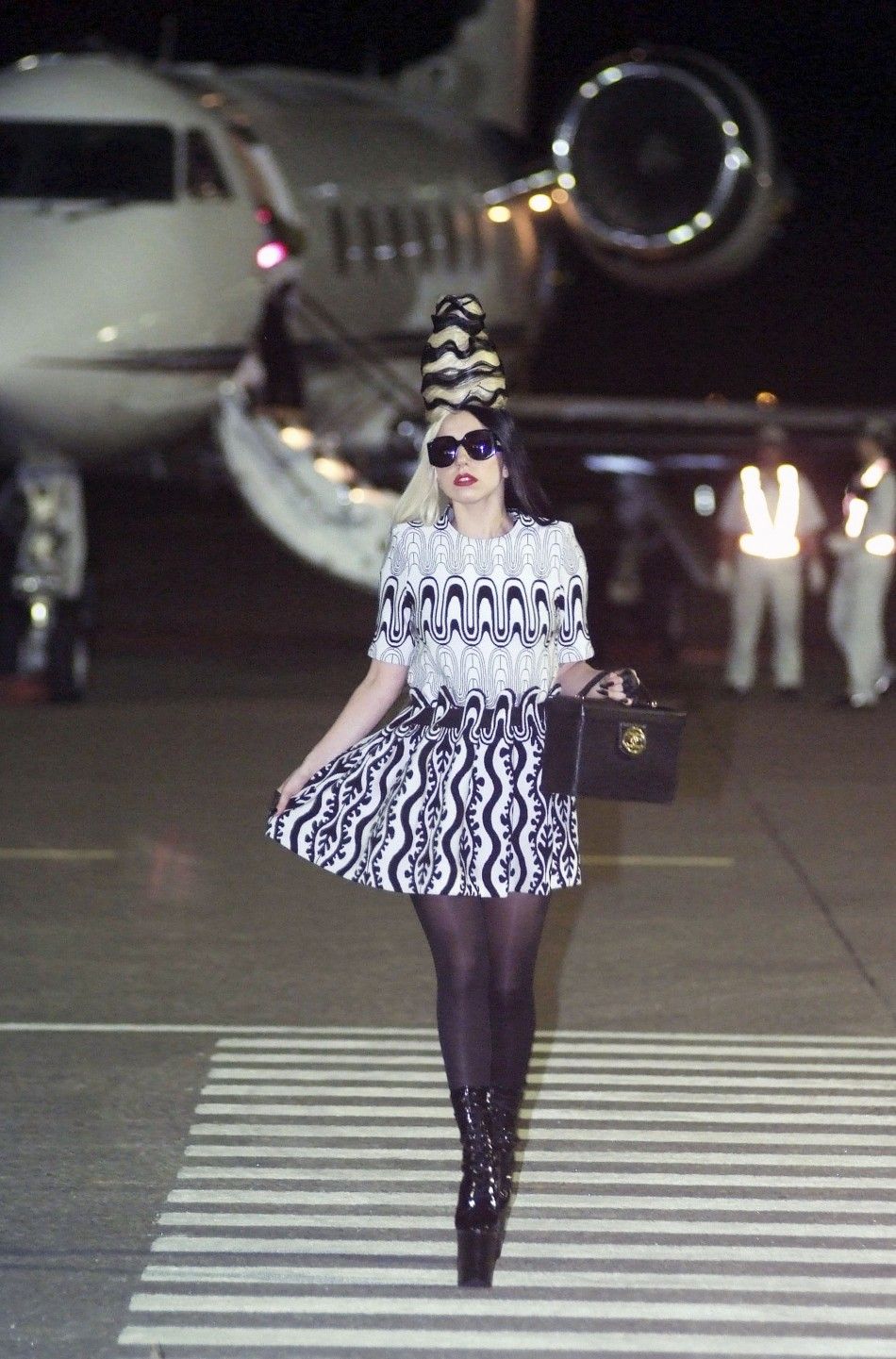 Lady Gaga at a fashion contest for promotion of her album