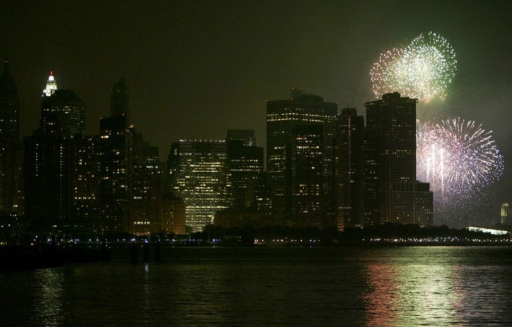 Fireworks light up Manhattan during Independence Day celebrations in New York from Jersey City in New Jersey