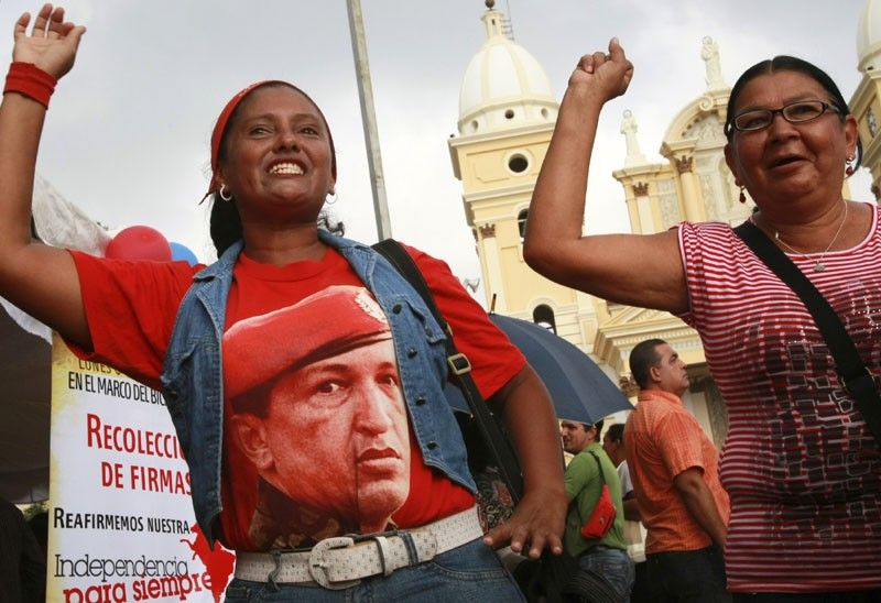 Supporters of Venezuelan President Hugo Chavez in Caracas