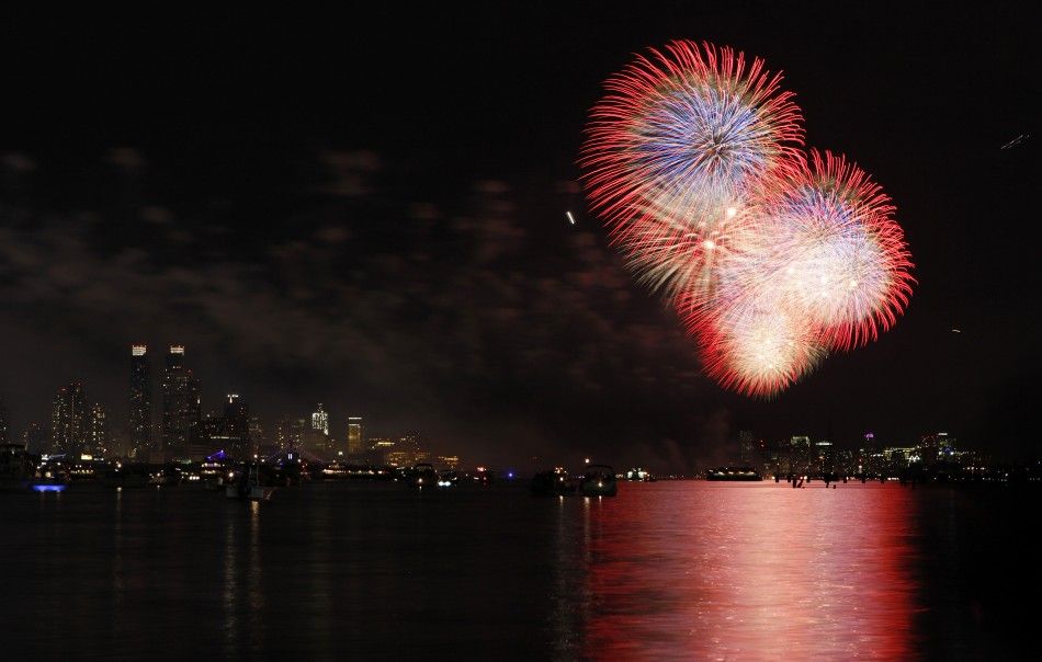 Fireworks explode over the Hudson River and the skyline of New York during the Macy039s Independence Day celebration as seen from North Bergen, New Jersey