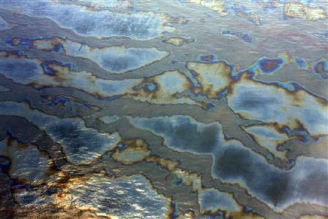 Oil from the Deepwater Horizon wellhead makes patterns on the water in the Gulf of Mexico off the coast of Louisiana