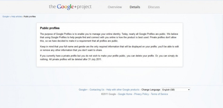 Google+ service statement