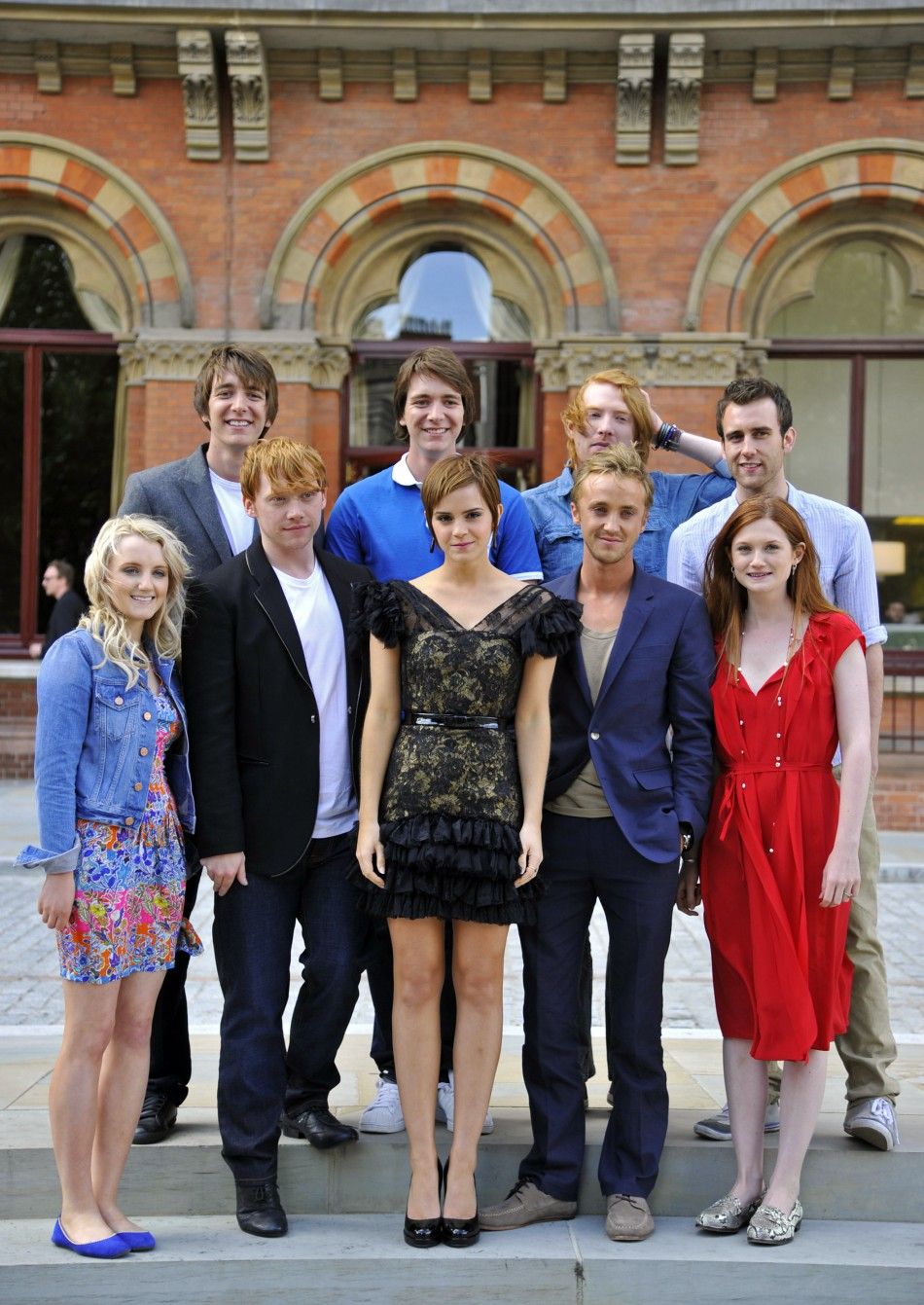 Harry Potter actors attend a photocall outside of St Pancras Station and hotel in central London