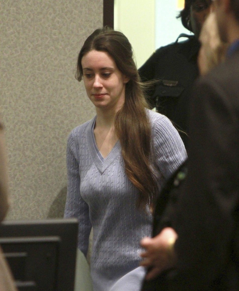 Casey Anthony enters the court for her sentencing at the Orange County Courthouse in Orlando, Florida, July 7, 2011.
