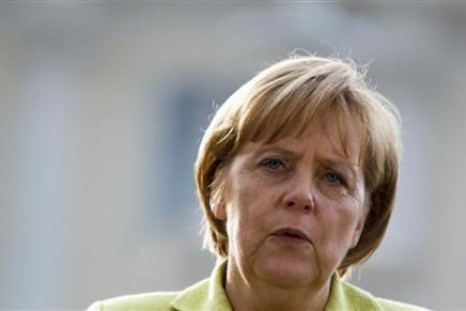 German Chancellor Merkel speaks during news conference after Future summit at government guest house Schloss Meseberg