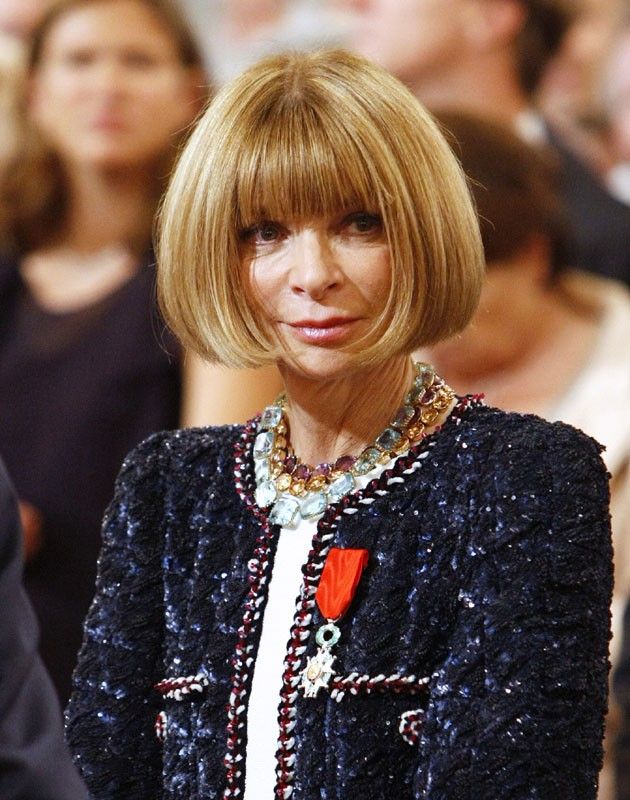 Anna Wintour wears the Chevalier of the Legion of Honour medal
