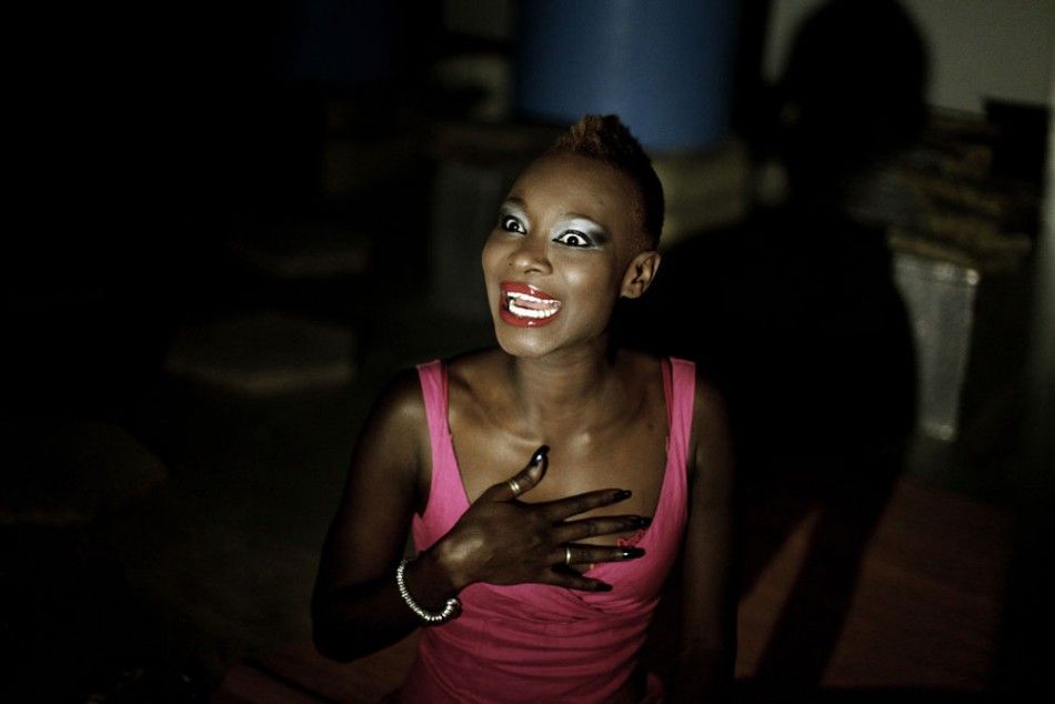 Senegalese model Fleur Mbaye speaks backstage