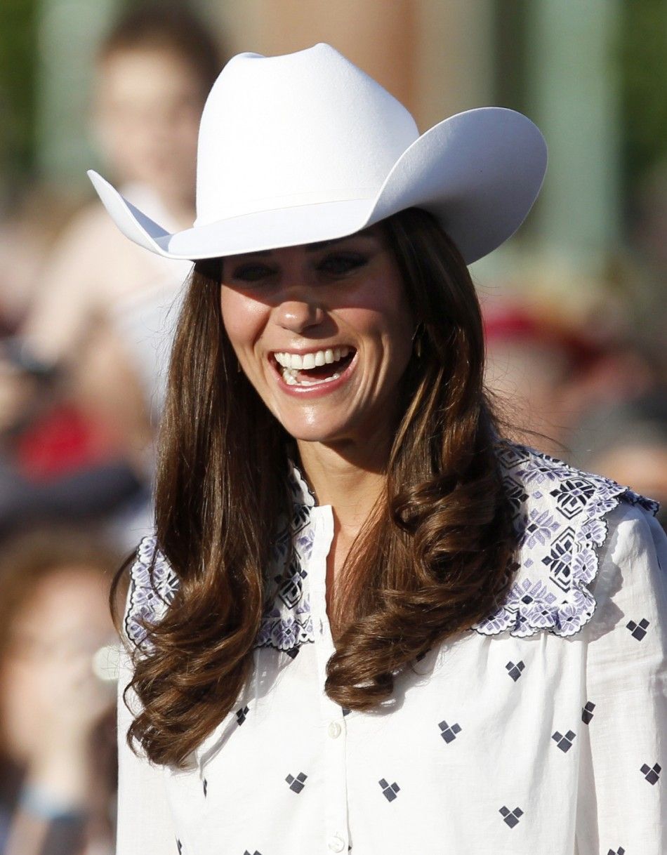 Catherine, Duchess of Cambridge wears her cowboy hat during visit to Calgary