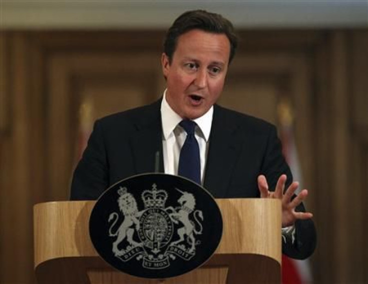 Britain&#039;s Prime Minister David Cameron speaks during a news conference at number 10 Downing Street in London
