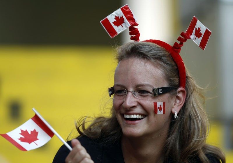 A supporter of Canadas soccer team