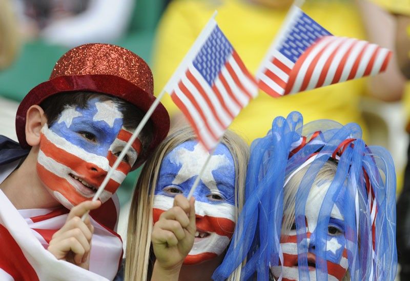 The US fans cheering their team