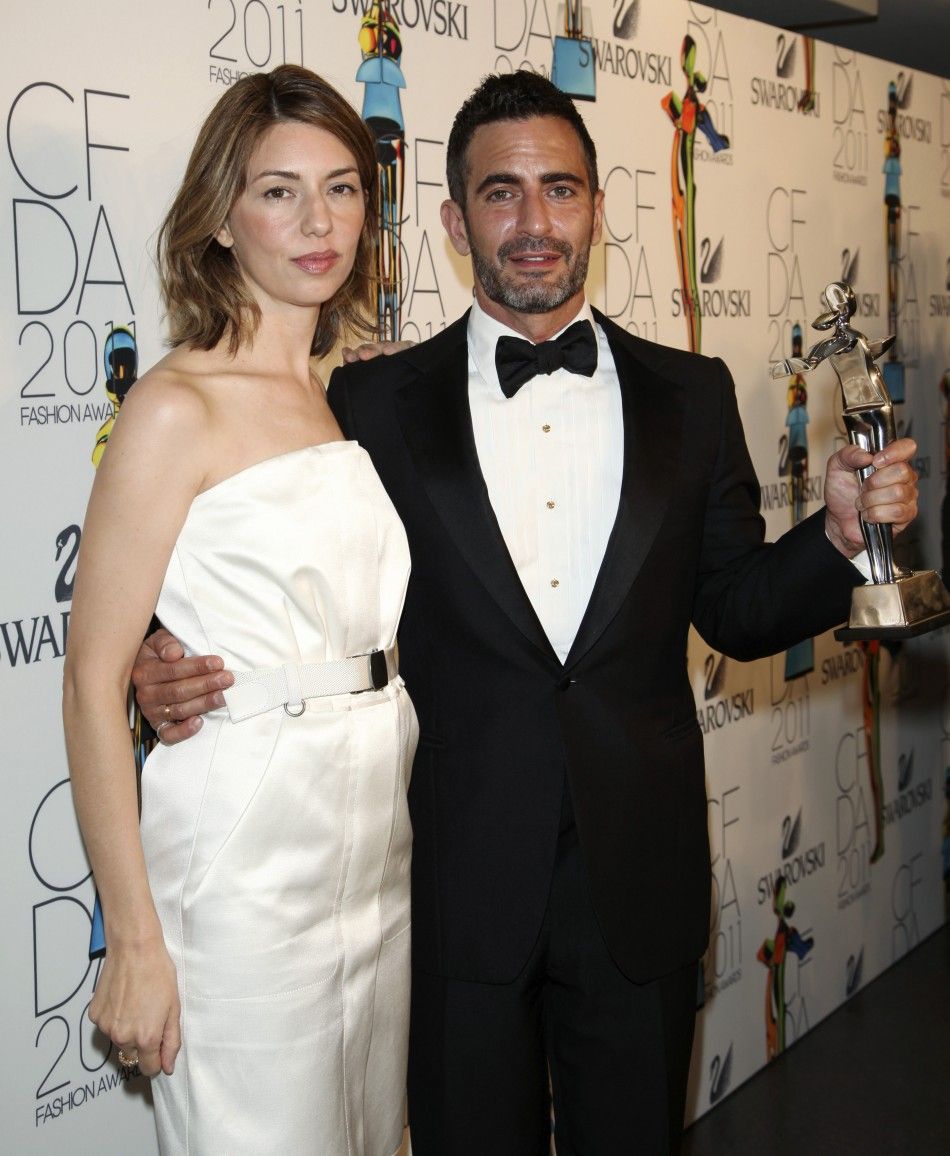   U.S. film director Sofia Coppola L and designer Marc Jacobs, honoree of the Geoffrey Beene Lifetime Achievement Award, pose at the CFDA Fashion Awards at the Lincoln Centers Alice Tully Hall in New York City June 6, 2011. 