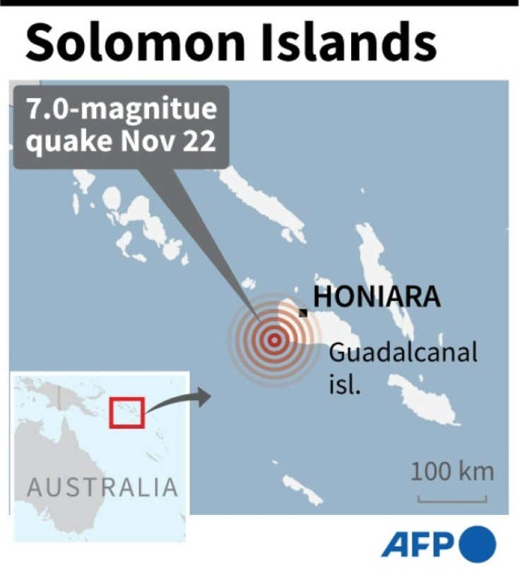 Map of the Solomon Islands locating the epicentre of a 7.0-magnitude earthquake that struck on Tuesday.