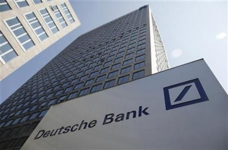 The Deutsche Bank headquarters in Frankfurt are pictured