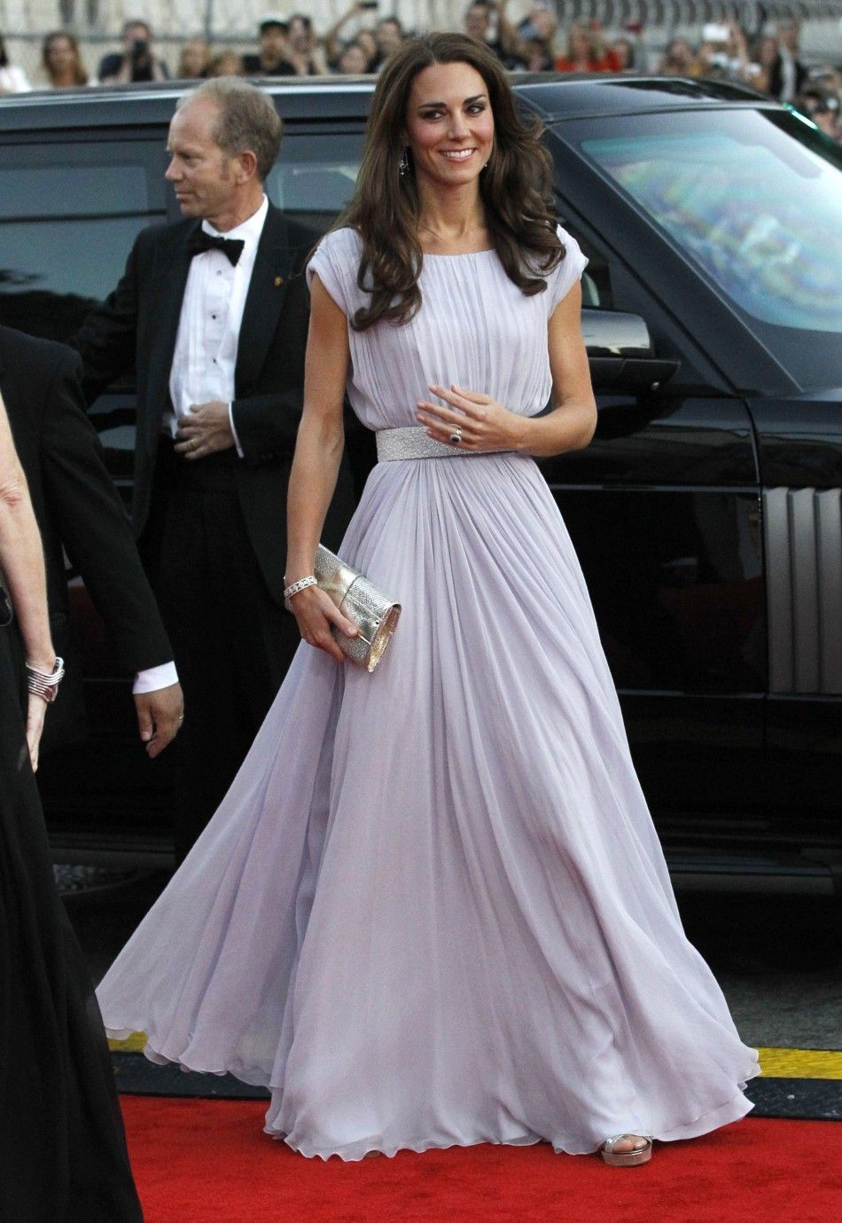 Kate Middleton in Alexander McQueen gown and Jimmy Choo heels