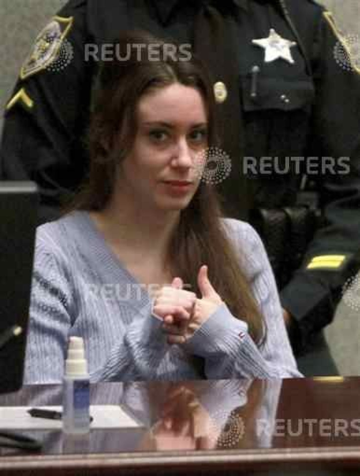 Casey Anthony sits in court during sentencing at the Orange County Courthouse in Orlando
