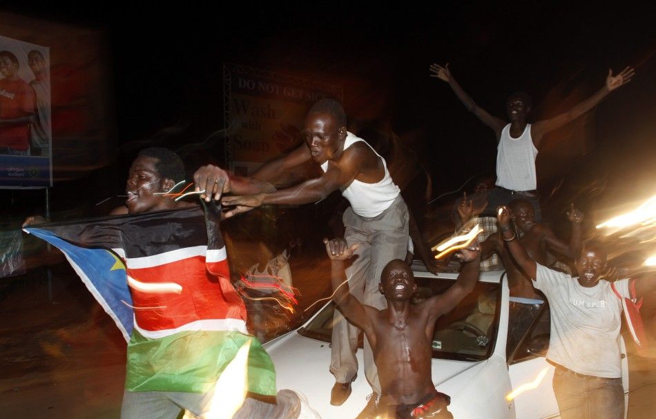 People dance on a car during South Sudan039s independence day celebrations