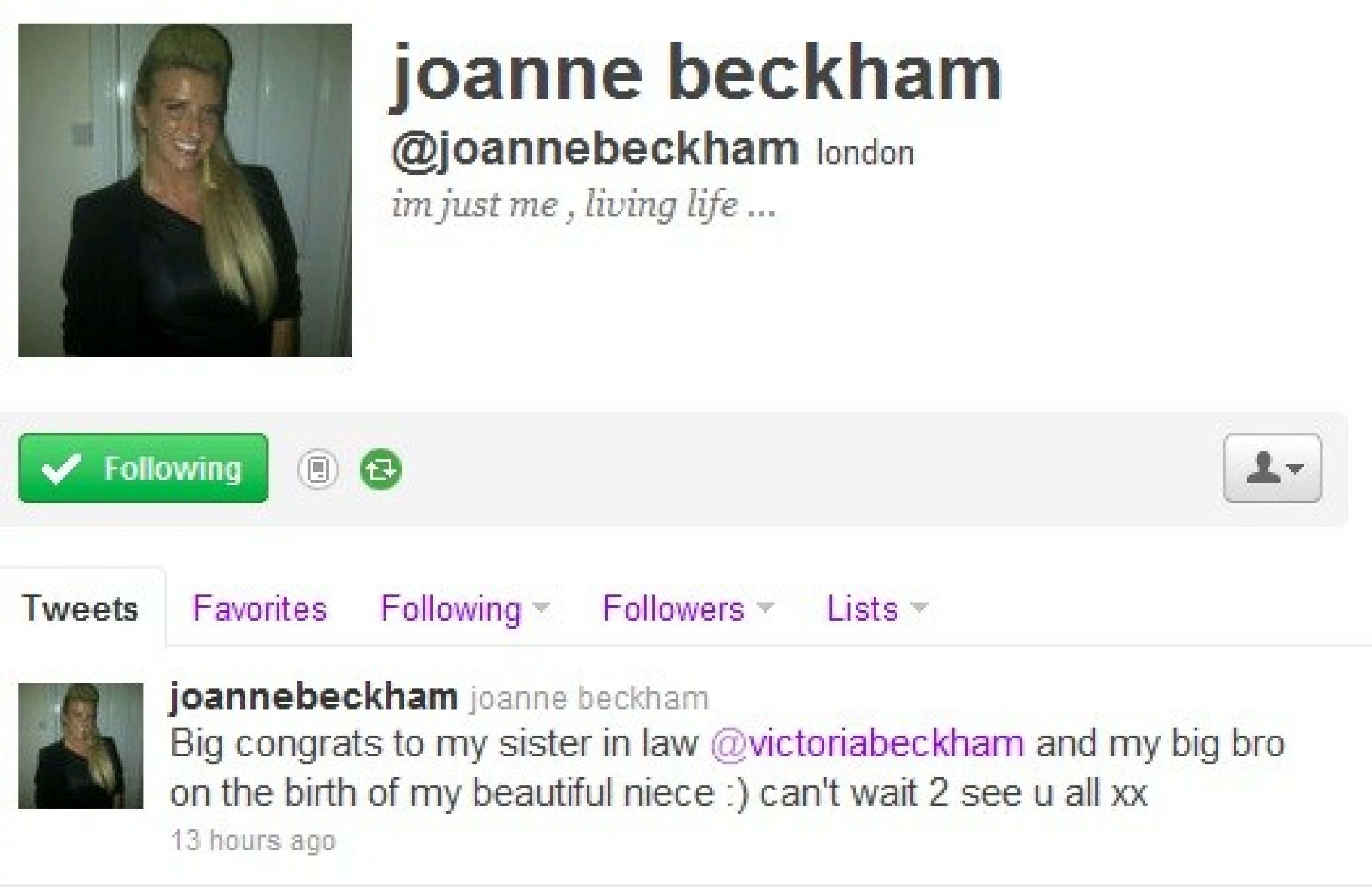 Top celebrity tweets congratulating David and Victoria Beckham for their baby daughter.
