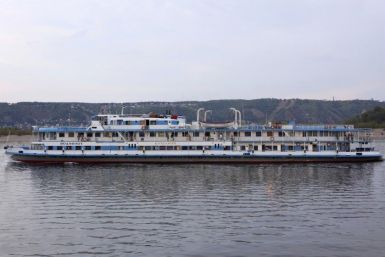 File photo of tourist boat &quot;Bulgaria&quot; on the Volga river outside Russian city of Samara