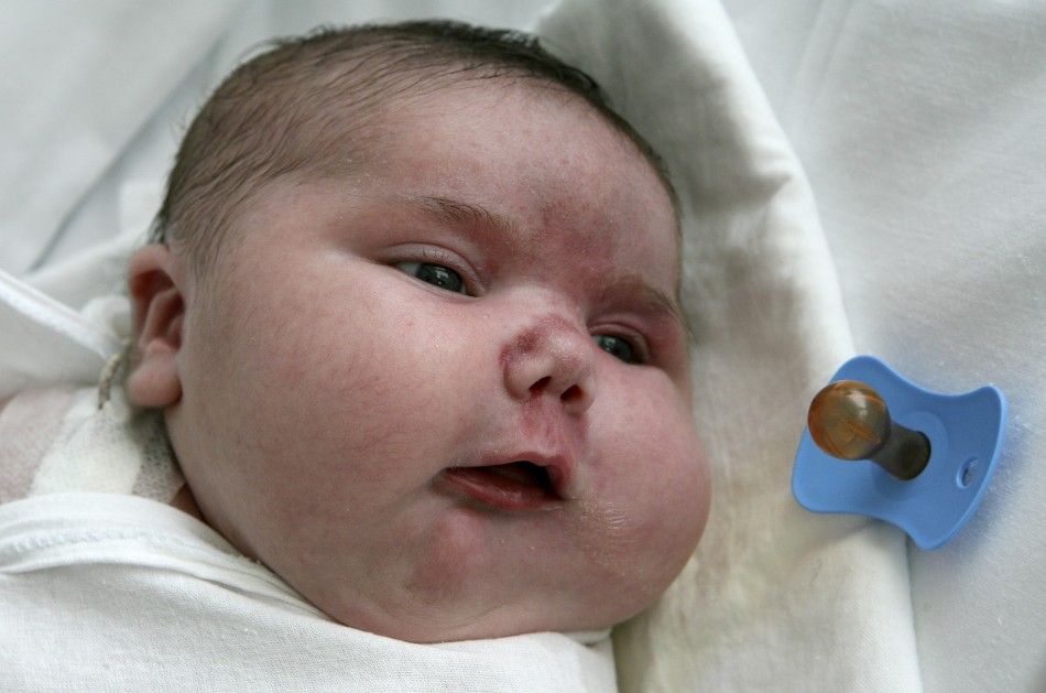 Baby Nadia, also said to be the biggest baby, in Siberia.