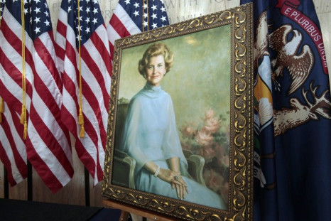 A portrait of the late Betty Ford, the wife of the late President Ford, is seen in the Gerald R. Ford Museum in Grand Rapids