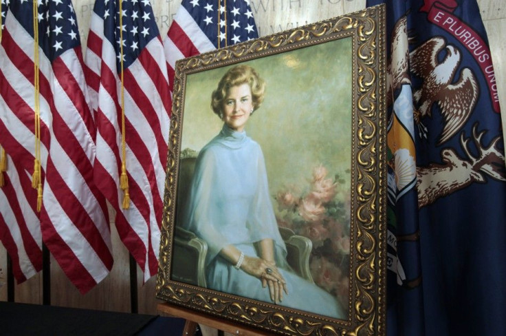 A portrait of the late Betty Ford, the wife of the late President Ford, is seen in the Gerald R. Ford Museum in Grand Rapids