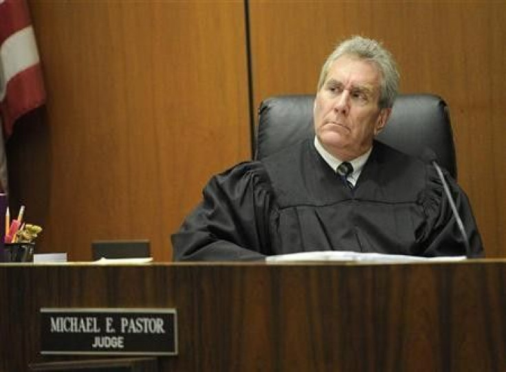 Judge Michael Pastor listens during the redirect cross-examination of Dr. Paul White (not pictured) in Dr. Conrad Murray&#039;s trial in the death of pop star Michael Jackson in Los Angeles November 1, 2011.