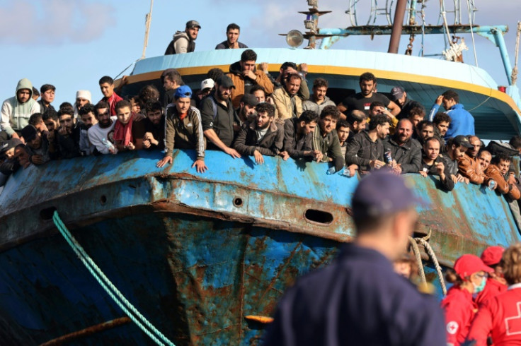 The fishing boat docked at the small Cretan coastal town of Palaiochora