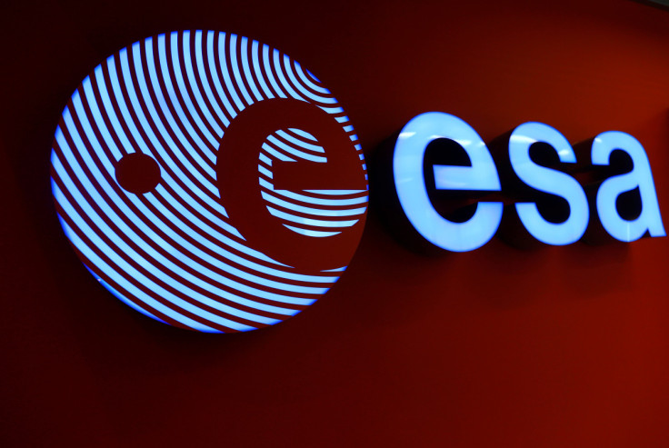 A logo of the European Space Agency (ESA) is pictured at their headquarters in Darmstadt