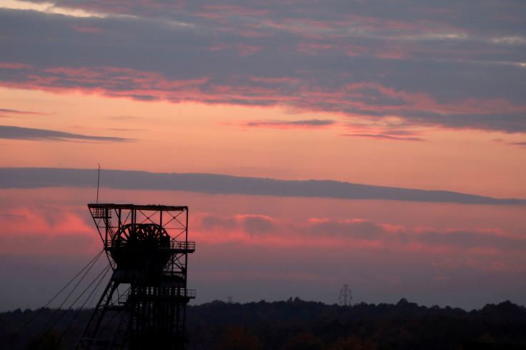 General view of Wujek Coal Mine is seen during sunset in Katowice