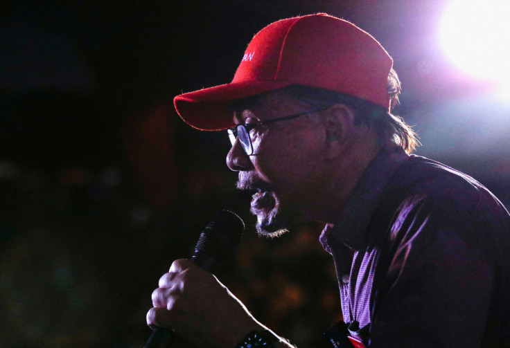 Malaysia's opposition leader Anwar Ibrahim delivers a speech during his campaign rally of Malaysia's general election in Ulu Klang