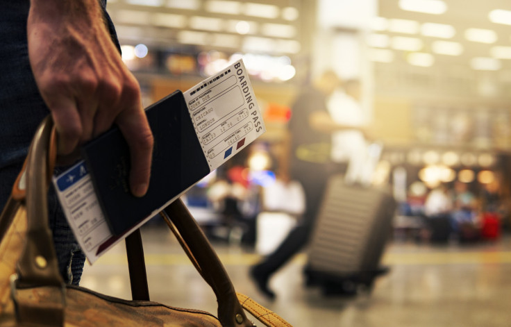 A passenger at an airport