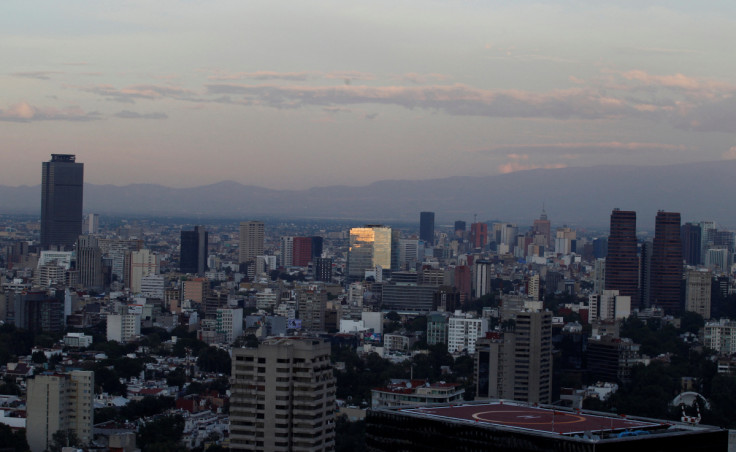 A view of Mexico city?s skyline during a sunset