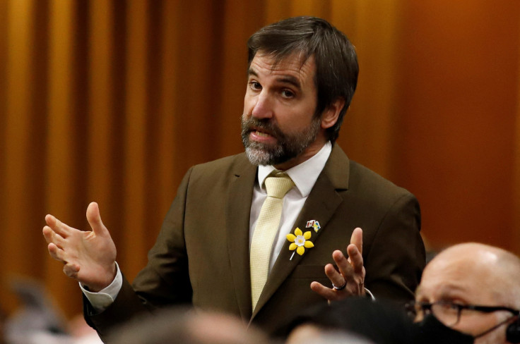 Canada's Minister of the Environment and Climate Change Steven Guilbeault speaks during Question Period in the House of Commons on Parliament Hill in Ottawa