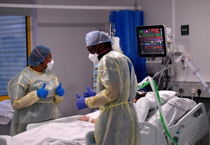 Medical staff treat seriously ill COVID-19 patients at Milton Keynes University Hospital, amid the spread of the coronavirus disease (COVID-19) pandemic, Milton Keynes