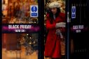 A woman walks past a sign advertising Black Friday offers at a House of Fraser store in Manchester, Britain