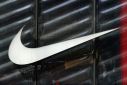 The Nike swoosh logo is seen outside the store on 5th Avenue in New York