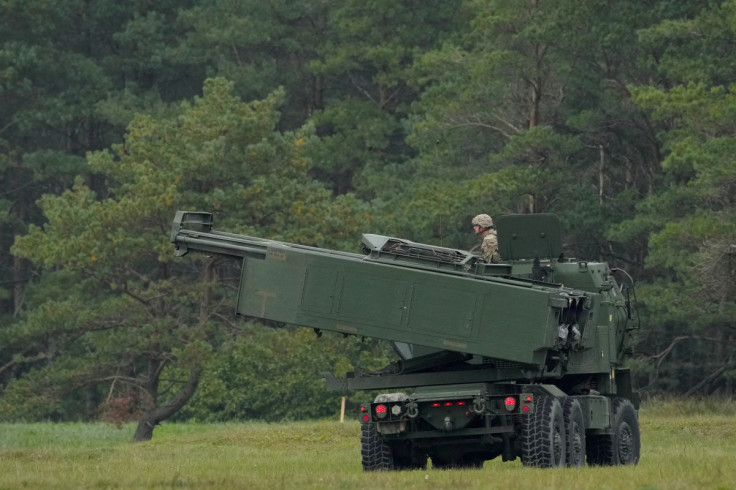 A HIMARS takes part in a military exercise near Liepaja