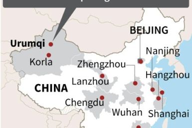Map locating cities in China, where protests reportedly broke out since November 25, fuelled by anger against Covid lockdown policies.